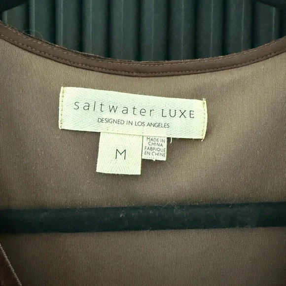 Velvet Wrap Dress in Brown - Picture 2 of 4